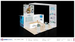 20x20 Peninsula booth design by Exhibit-Rentals